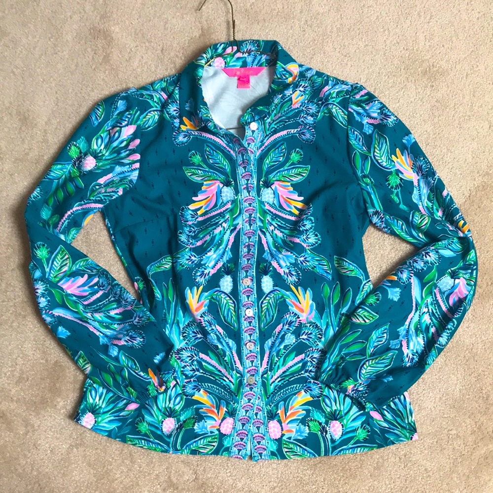 SPRING 🌸🌼🌿 NWOT Lilly Pulitzer Beautiful Jacket/Blouse w cinched cuffs. XS/S